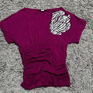 Charming Charlie Streetwear Animal Print Top Size Large Jersey Shore Core